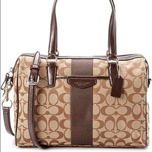 Coach Signature Stripe Nancy Satchel